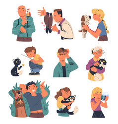 People Characters With Their Favorite Pets