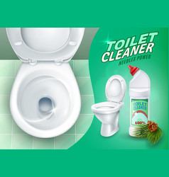 Realistic Toilet And Cleaner Gel Poster