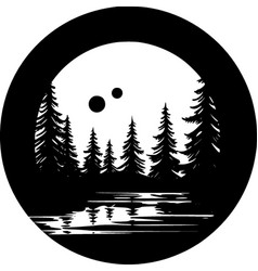 Forest - Black And White Isolated Icon