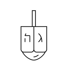 Hanukkah Dreidel Jewish Line Icon