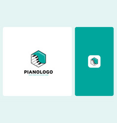 Modern Piano Music Logo Design Template