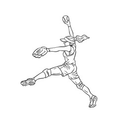 Softball Isolated Coloring Page For Kids