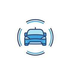 Autonomous Driverless Car Concept Blue Icon