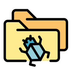 Folder Bug Icon Flat