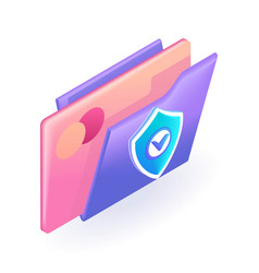 Isometric 3d Icon Purple Folder With Credit Card