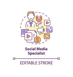 Social Media Specialist Concept Icon