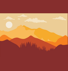 Sunset Over Mountains Minimalism