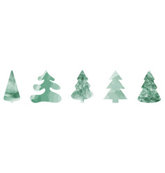 Watercolor Christmas Tree Icons