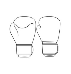 Boxing Gloves Outline Icon On Isolated White