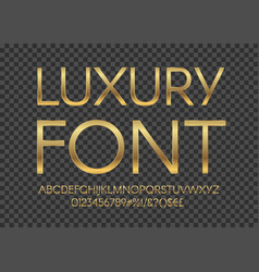 Gold Luxury Letters Golden Font Elegant Metal