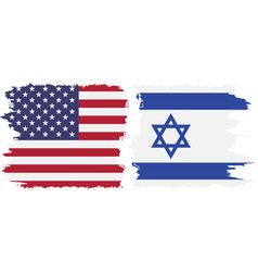 Israel And Usa Grunge Flags Connection