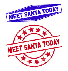 Meet Santa Today Unclean Stamps In Round