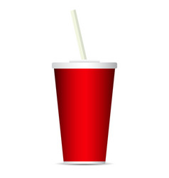 Red Disposable Soda Cup On White Background