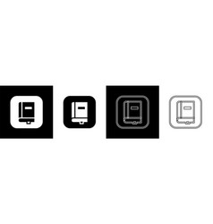 Set Law Book Icon Isolated On Black And White