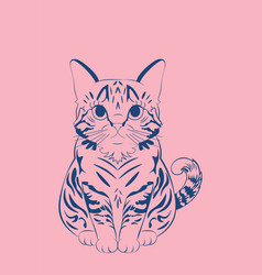 Tabby Cat Line Art