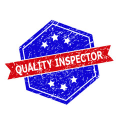 Hexagonal Bicolor Quality Inspector Watermark