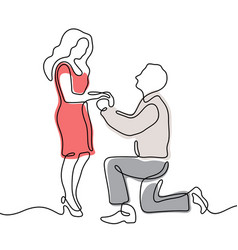 Man Kneeling Proposing To A Woman