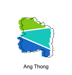 Map Of Ang Thong Modern Outline High Detailed