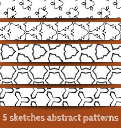 Pen drawing seamless patterns on crumpled paper Vector Image