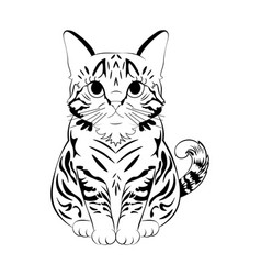 Tabby Cat Line Art