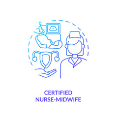 Certified Nurse Midwife Blue Gradient Concept Icon