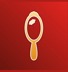 Hand Mirror Sign Golden Gradient Icon