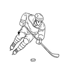 Ice Hockey Isolated Coloring Page For Kids