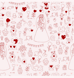 Seamless Wedding Pattern Bride In Wedding Dress