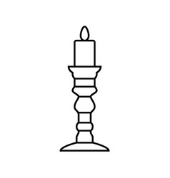 Shabbat Candles Jewish Line Icon