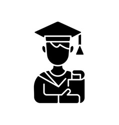 Male Student Black Glyph Icon