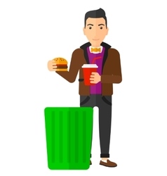 Man Throwing Junk Food