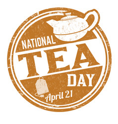 National Tea Day Grunge Rubber Stamp