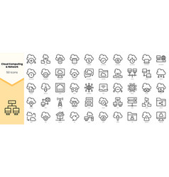 Set Of Cloud Computing And Network Icons Simple