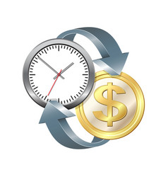 Time Is Money Concept Office Clock With Dollar