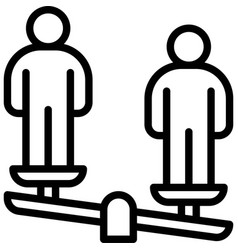 Unbalanced Scale With Two Human Icon Protest