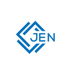 Jen Letter Logo Design On White Background