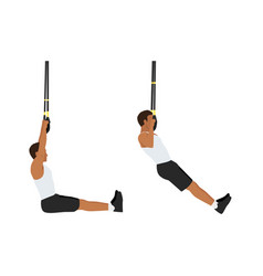 Man Doing Trx Pull Ups Exercise Flat