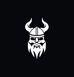 Man Viking Skull Face Creative Simple Logo