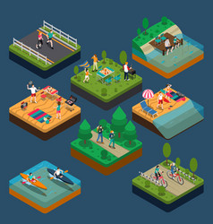 Isometric Activity People Composition