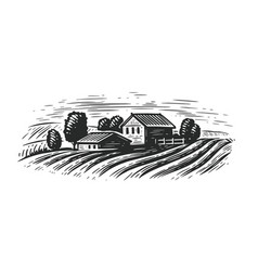 Rural landscape Royalty Free Vector Image - VectorStock