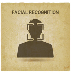 Facial Recognition Concept Man In Crowd Royalty Free Vector