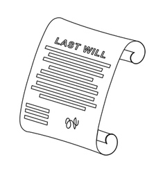 Last will icon in cartoon style isolated on white Vector Image