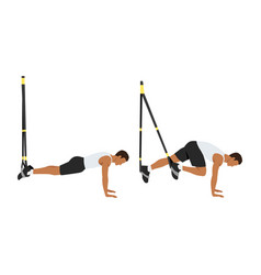 Man Doing Trx Suspension Strap Mountain Climber