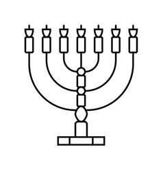 Menorah Jewish Line Icon