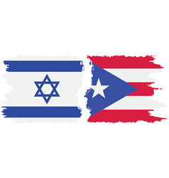 Puerto Rico And Israel Grunge Flags Connection