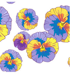 Blue And Purple Pansy On A Dark Background