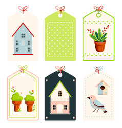 Home Sweet Set Of Cute Tag In Retro Style