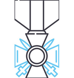 Valor Medal Line Icon Outline Symbol