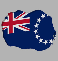 Cook Islands Map Flag 3d