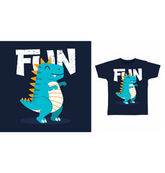 Fun Dinosaur Cartoon Tshirt Concept Design